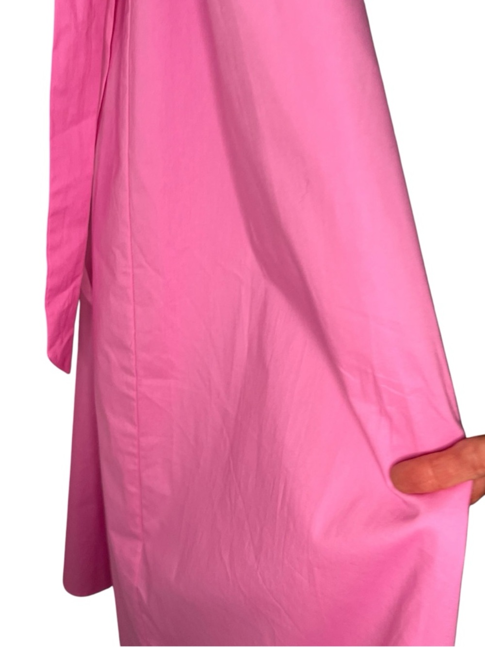 Maggy London Vibrant Pink Sleeveless Maxi Shirt Dress with Belt - Picture 10 of 15